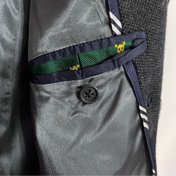 J. Crew Navy & Gray Rugby Stripe Wool Peacoat - Picture 4 of 14